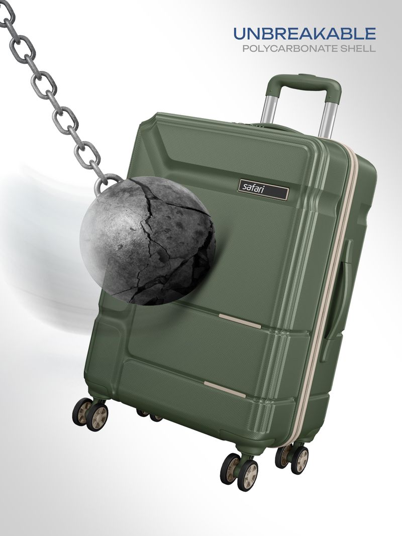 SAFARI Hard Body 3 Luggage Set 8 Wheels 55/65/77 Dusk Green - Image 3