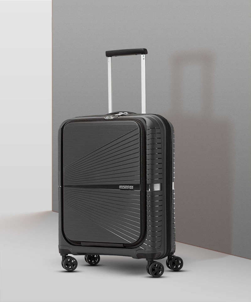 American Tourister AMERICAN TOURISTER Small Cabin Suitcase (55 cm) 8 Wheels - AMT AIRCONIC BLACK 55 (SMALL) - Black