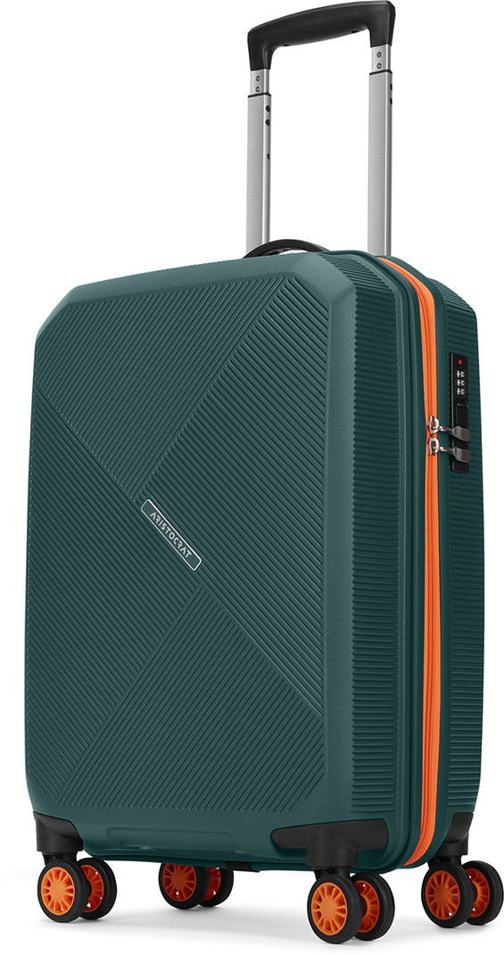 ARISTOCRAT Apex Hard Side Polypropylene Luggage | Trolley Bag with Combination Lock Cabin Suitcase 8 Wheels - 22 Inch