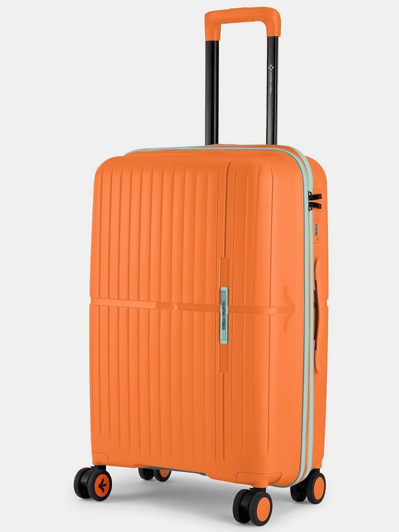 Nasher Miles NASHER MILES Medium Check-in Suitcase (65 cm) 8 Wheels - Sprgfield Hard-Sided Polypropylene - Luggage Orange 65cm Trolley Bag - Orange