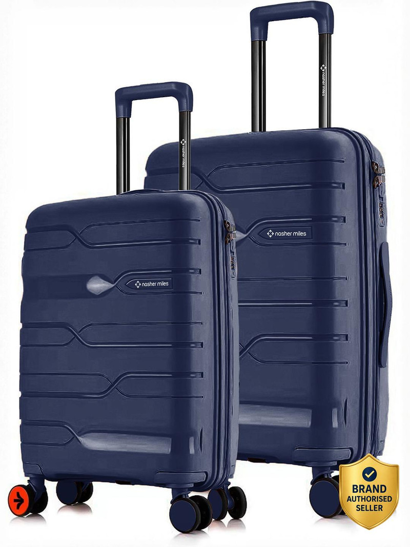 Nasher Miles NASHER MILES Paris Polypropylene Hard-Sided Trolley Bags 55 & 65 cm for Travel & Business Cabin & Check-in Set 8 Wheels - 24 inch