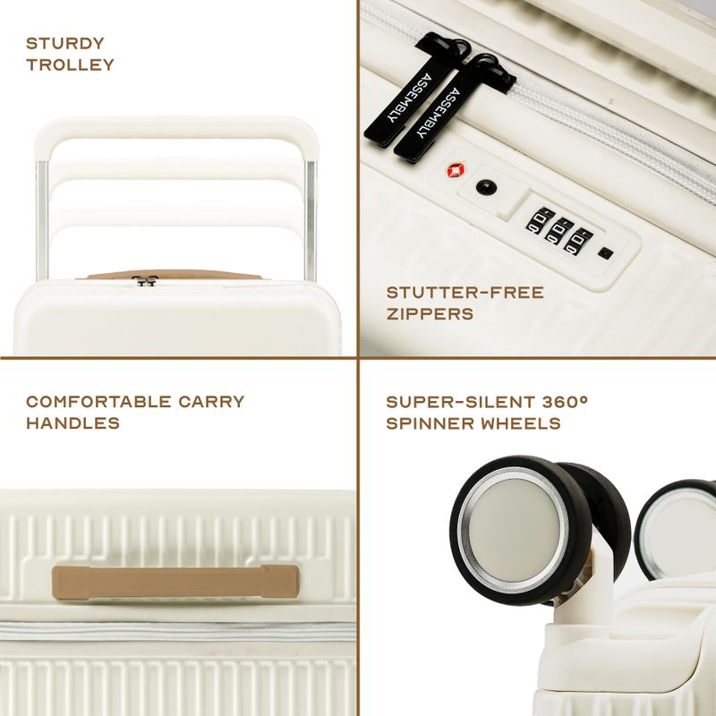 Assembly Medium Check-in Suitcase 8 Wheels 65L White - Image 4