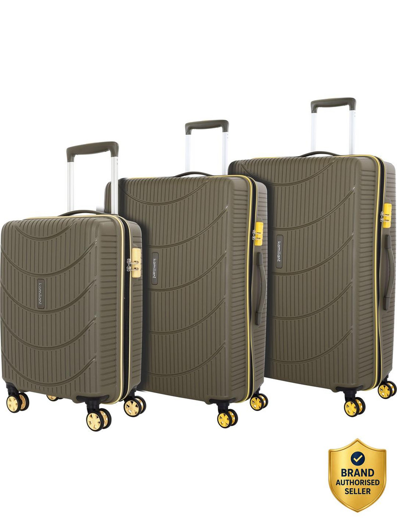 Kamiliant by American Tourister Hard Body Set of 3 Luggage 8 Wheels - PERSIST POP - Green