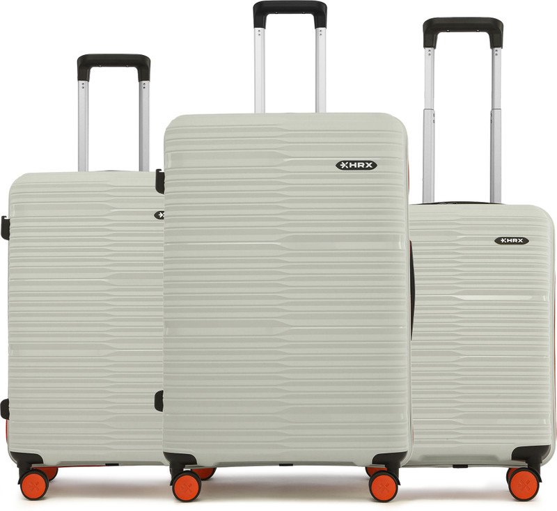 HRX HRX Hard Body Set of 3 Luggage 8 Wheels - Zanzibar 3 (Small 58cm | Medium 66cm | Large 75cm) - Silver