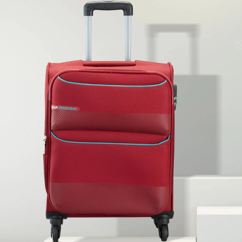 VIP VIP Small Cabin Suitcase (55 cm) 4 Wheels - Essencia Polyester Softsided Cabin 4 Smooth Spinning Wheels - Red