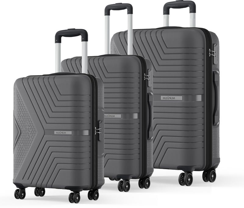 Magnum by Safari Zeno 3 Hard Luggage Set of 3 (55/65/75cm, Grey) - Image 2