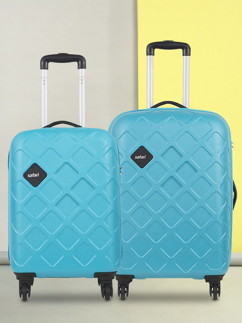 Safari SAFARI Hard Body Set of 2 Luggage 4 Wheels - MOSAIC Set of 2 (Small 55cm | Medium 66cm) 4W - Teal