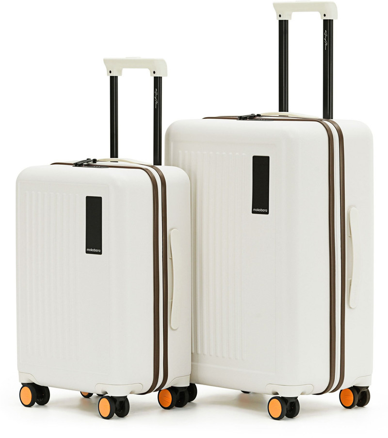Mokobara Mokobara Hard Body Set of 2 Luggage 8 Wheels - The Transit Set of The Cabin & The Medium 2.0 - White