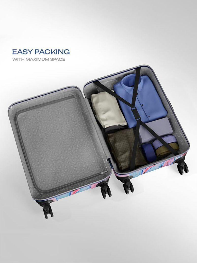 SAFARI Hue Plus 3-Piece 8-Wheel Luggage Set - Blue - Image 4