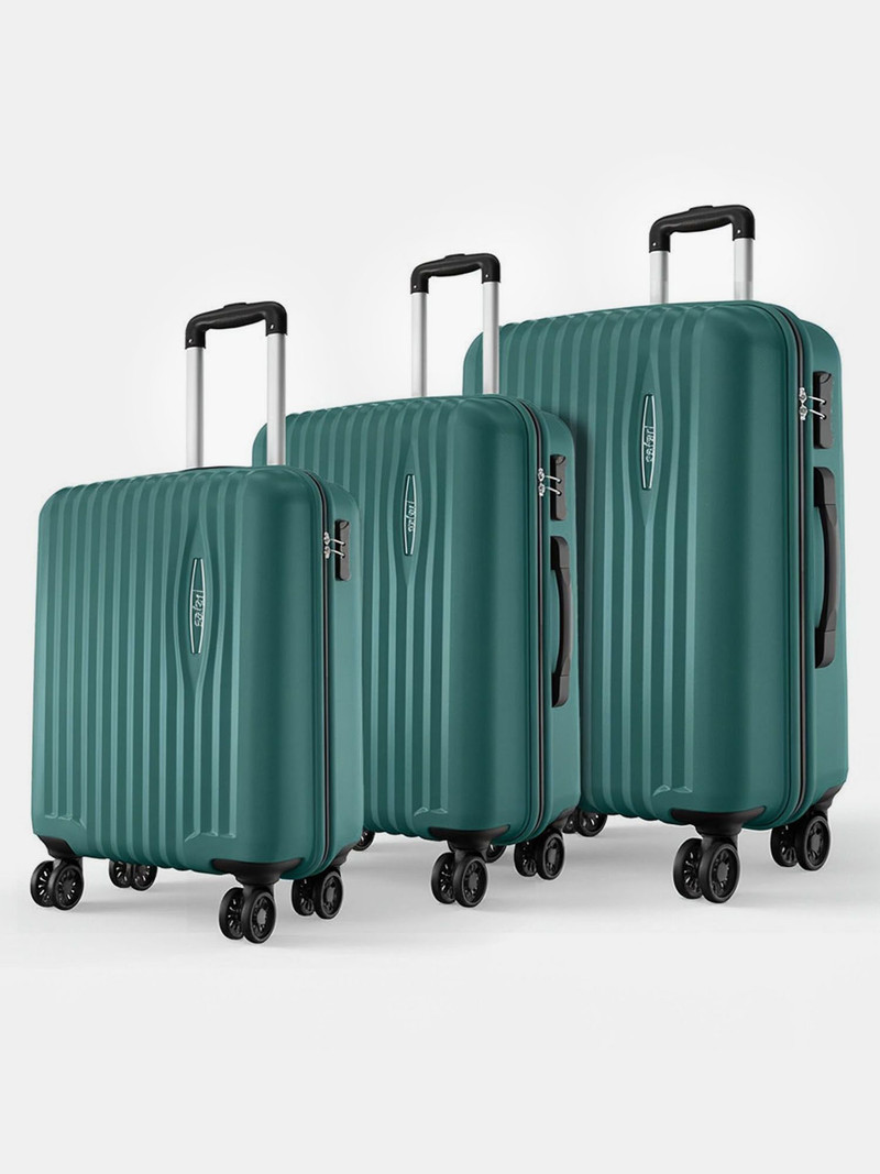 Safari SAFARI Hard Body Set of 3 Luggage 4 Wheels - Glimpse Pro 3 (Small 56cm | Medium 69cm | Large 79cm) - Green