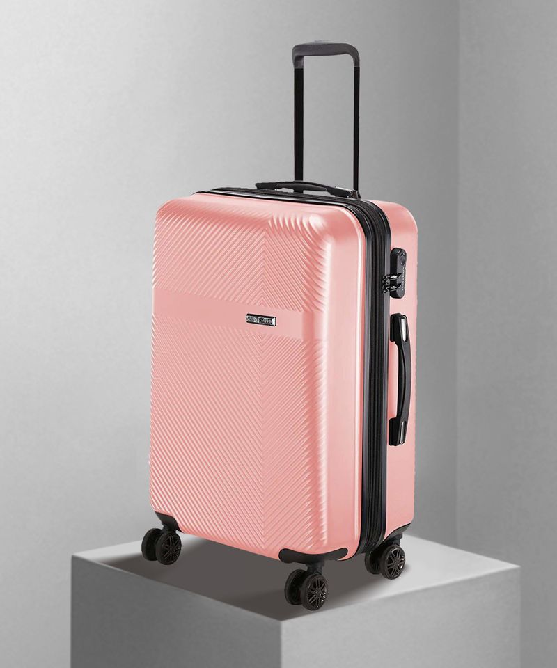 Nasher Miles NASHER MILES Large Check-in Suitcase (75 cm) 4 Wheels - Fifth Avenue Expander Hard-Side Polycarbonate Check-in Luggage Bag Rose Gold 28 Inch | 75CM Trolley Bag - Pink