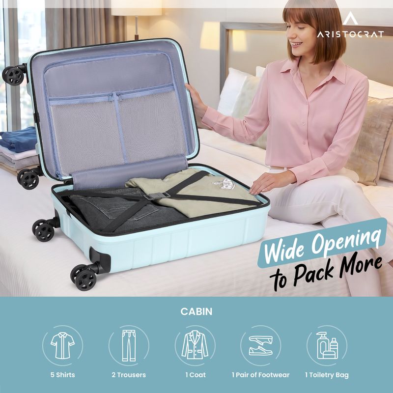 ARISTOCRAT Orbit Plus 3-Piece Luggage Set, Blue - Image 5