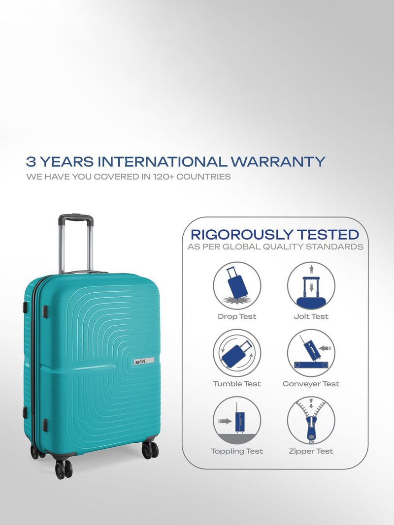 SAFARI Eclipse Neo 66 8-Wheel Suitcase - Teal, Silver - Image 6