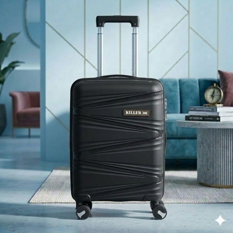 KILLER Medium Check-in Suitcase 66cm 4-Wheels Black - Image 3