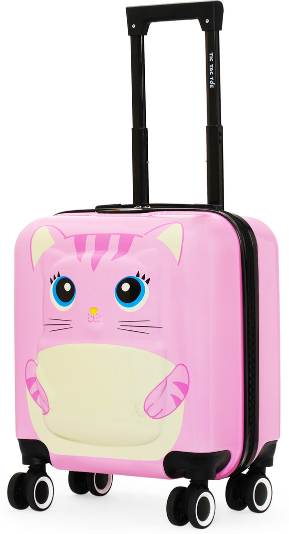 Nasher Miles NASHER MILES Small Cabin Suitcase (44 cm) 8 Wheels - Tic Tac Toe Zoo Hard-Sided Cabin Luggage Pink 44cm Kids Trolley Bag - Pink