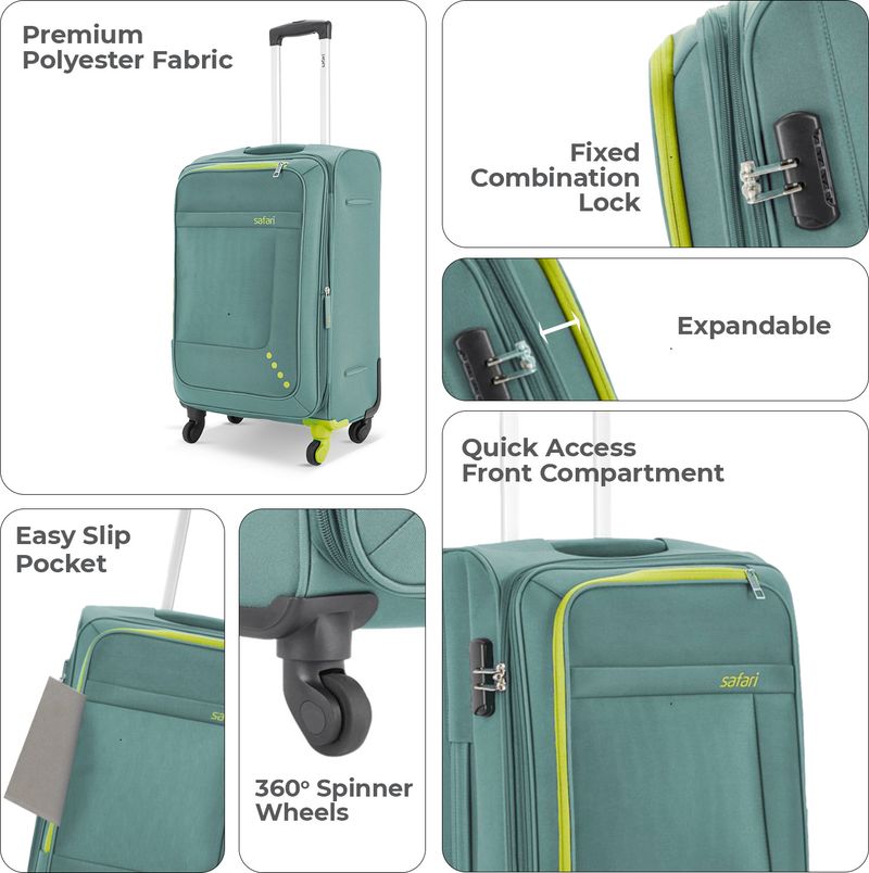 STAR 55/65/75 4W Luggage Set of 3, Green - Image 3