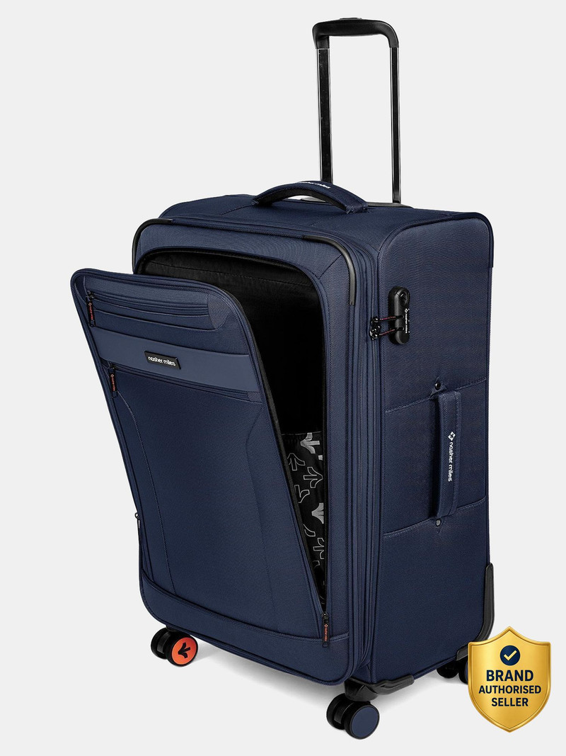 Nasher Miles NASHER MILES Berlin Expander Soft-Sided Polyester 24 Inch Lightweight Travel Trolley Bag Expandable Check-in Suitcase 8 Wheels - 24 inch