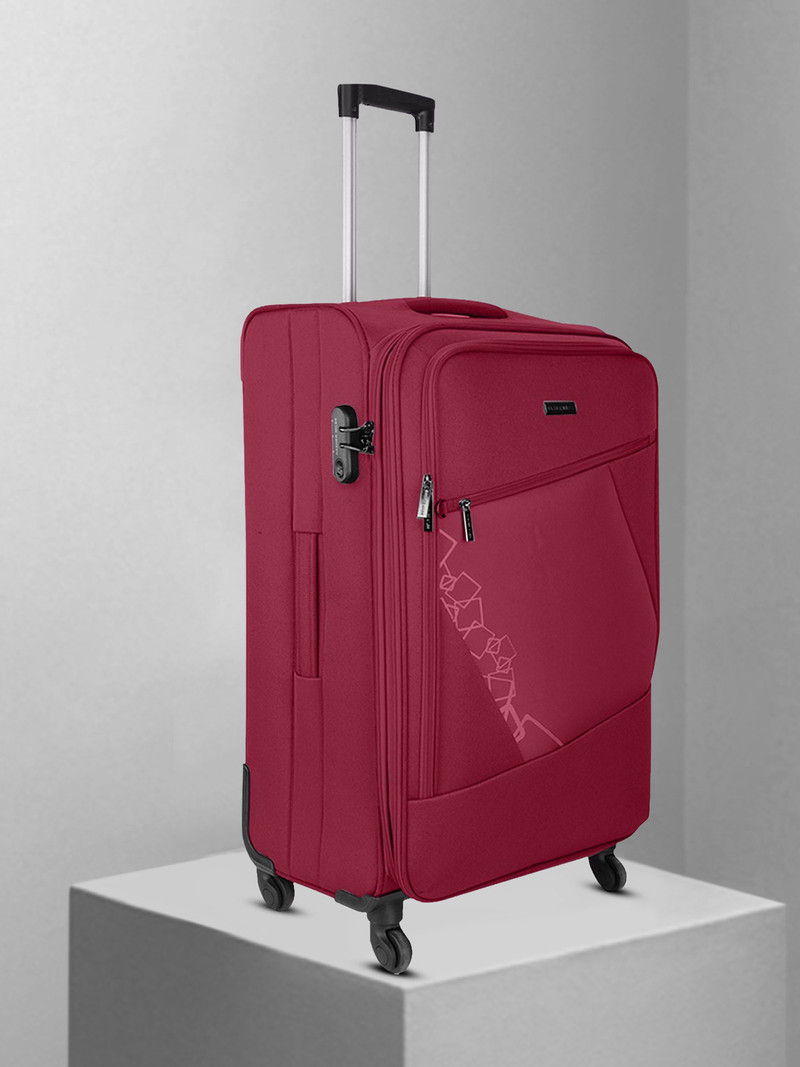 Nasher Miles NASHER MILES Small Cabin Suitcase (55 cm) 4 Wheels - Bogota Expander Soft Side Cabin Luggage| Maroon 20 Inch 55CM TrolleyTravelTourist Bag - Red