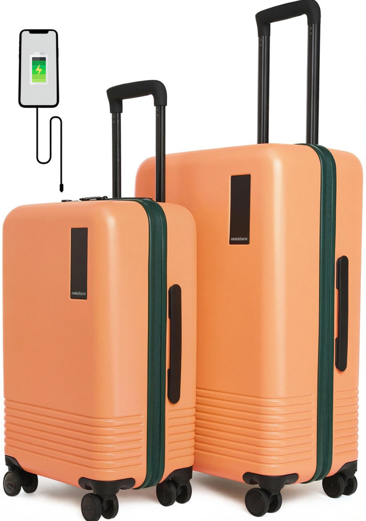 Mokobara Mokobara Hard Body Set of 2 Luggage 8 Wheels - The Set of 2 Luggage (Small 57.8cm | Medium 68.5) - Orange