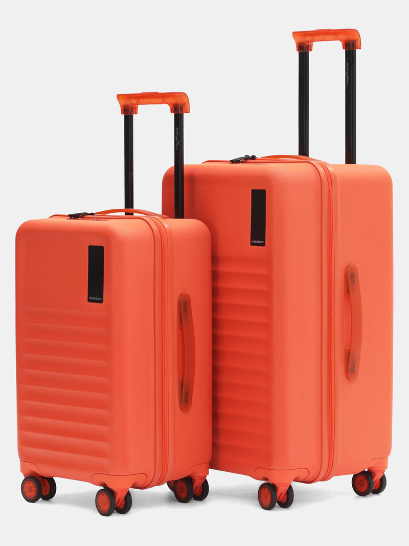Mokobara Mokobara Hard Body Set of 2 Luggage 8 Wheels - The Aisle Trunk - Set of 2 Luggage (Small 55.5 cm | Medium 65) - Orange