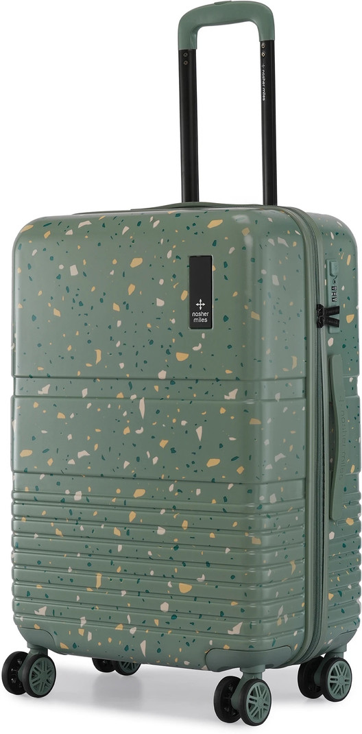 Nasher Miles NASHER MILES Medium Check-in Suitcase (65 cm) 8 Wheels - Venice Hard-Side Polycarbonate Check-in Printed Terrazzo Green 65cm Trolley Bag - Green