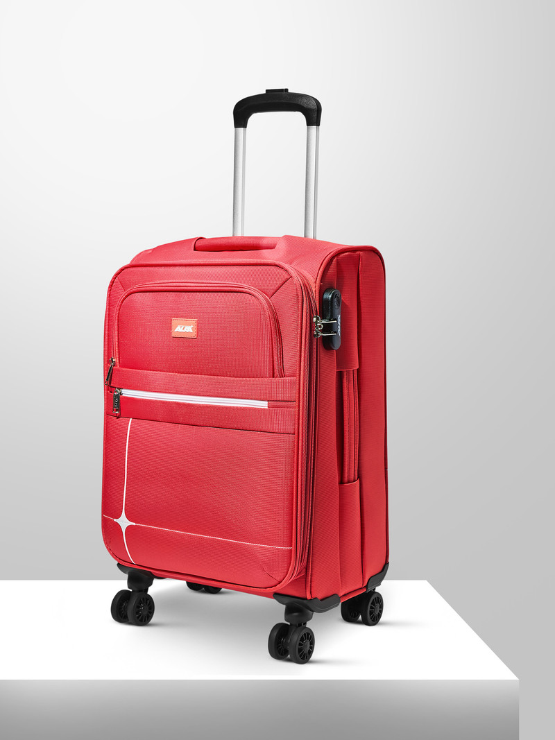 VIP ALFA by VIP Small Cabin Suitcase (55 cm) 8 Wheels - Shield Safe Soft Body Luggage | Expandable Trolley Bag With Combination Lock