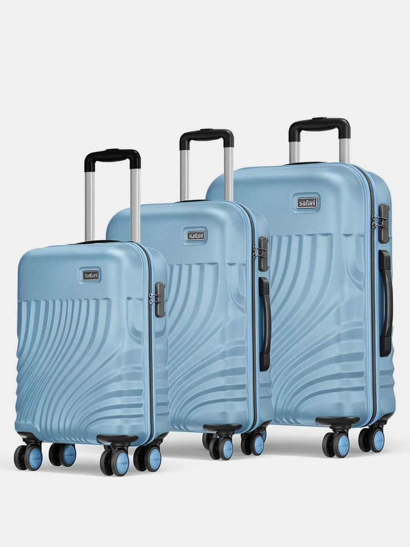 Safari SAFARI Hard Body Set of 3 Luggage 8 Wheels - KEPLAR 3P SET 4W - Blue