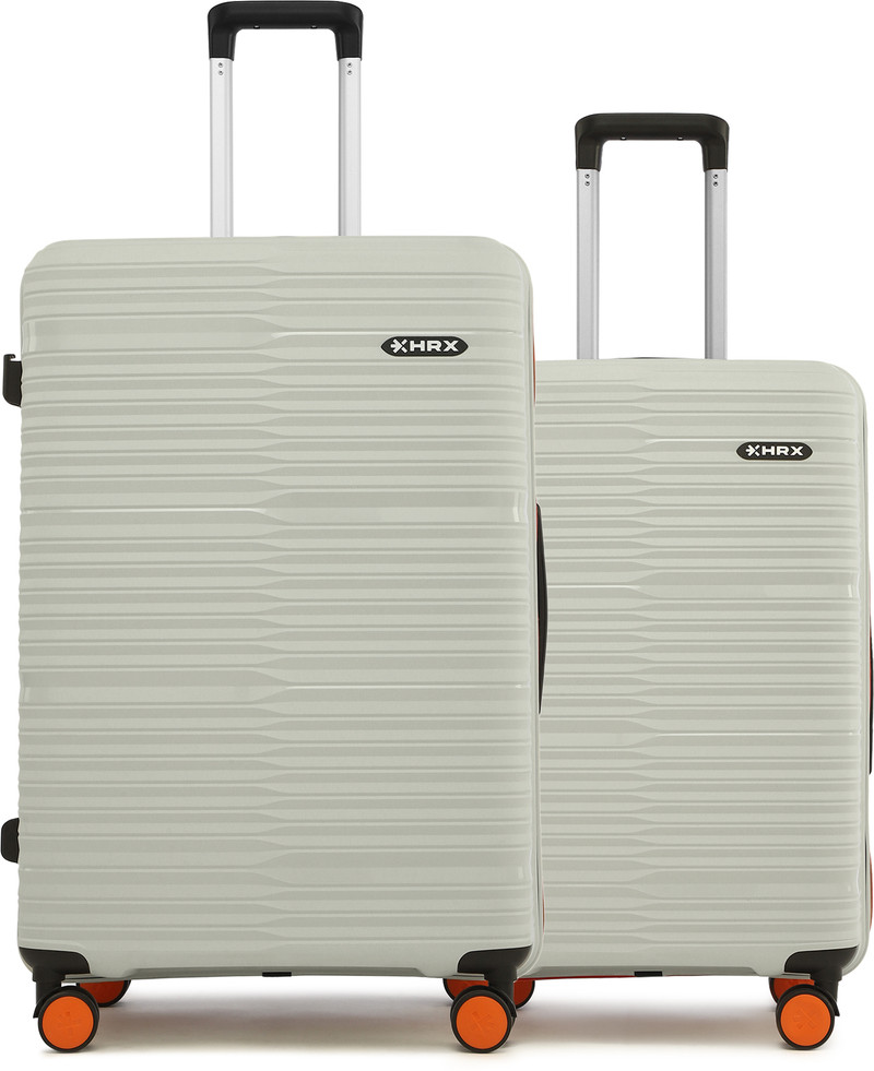 HRX HRX Hard Body Set of 2 Luggage 8 Wheels - Zanzibar 2 (Small 58cm | Medium 66cm) - Silver