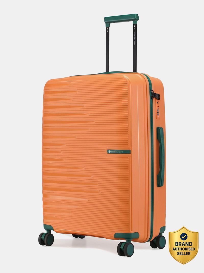 Nasher Miles NASHER MILES Havelock TSA Lock HardSide Polypropylene Check-in Orange 65cm Trolley Bag Check-in Suitcase 8 Wheels - 24 inch