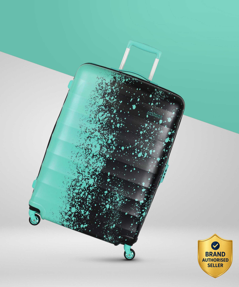 American Tourister AMERICAN TOURISTER Geller Spinner 79cm Green/Black Polycarbonate hardside luggage with TSA Lock Check-in Suitcase 4 Wheels - 31 INCH