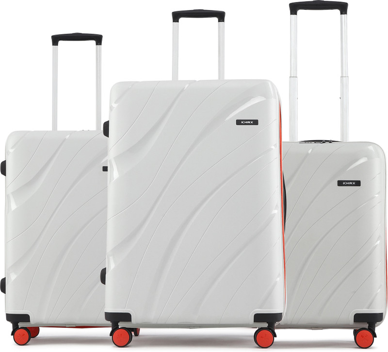 HRX HRX Hard Body Set of 3 Luggage 8 Wheels - Madrid S3 (Small 58cm | Medium 66cm | Large 75cm) - Silver