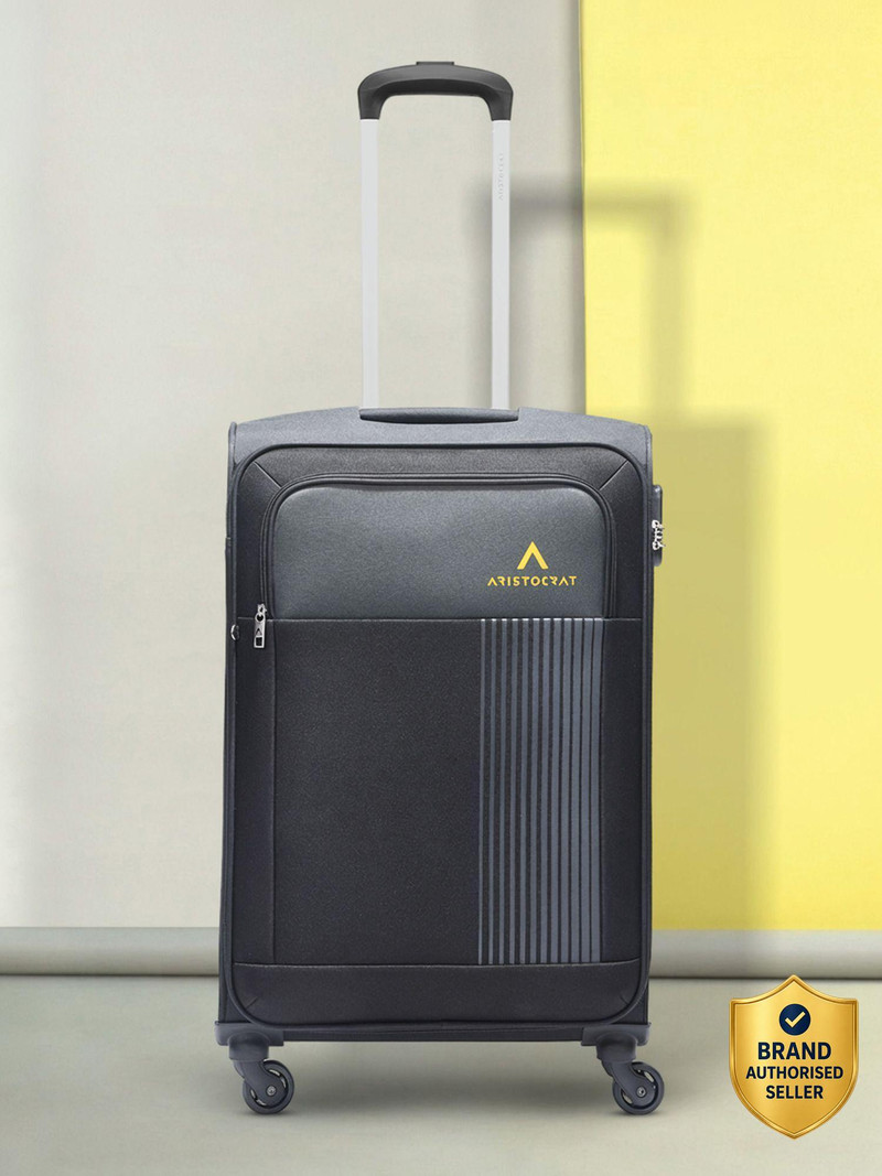 ARISTOCRAT Medium Check-in Suitcase (68.5 cm) 4 Wheels - Airplus 69 - Softbody Trolley Bag - Black