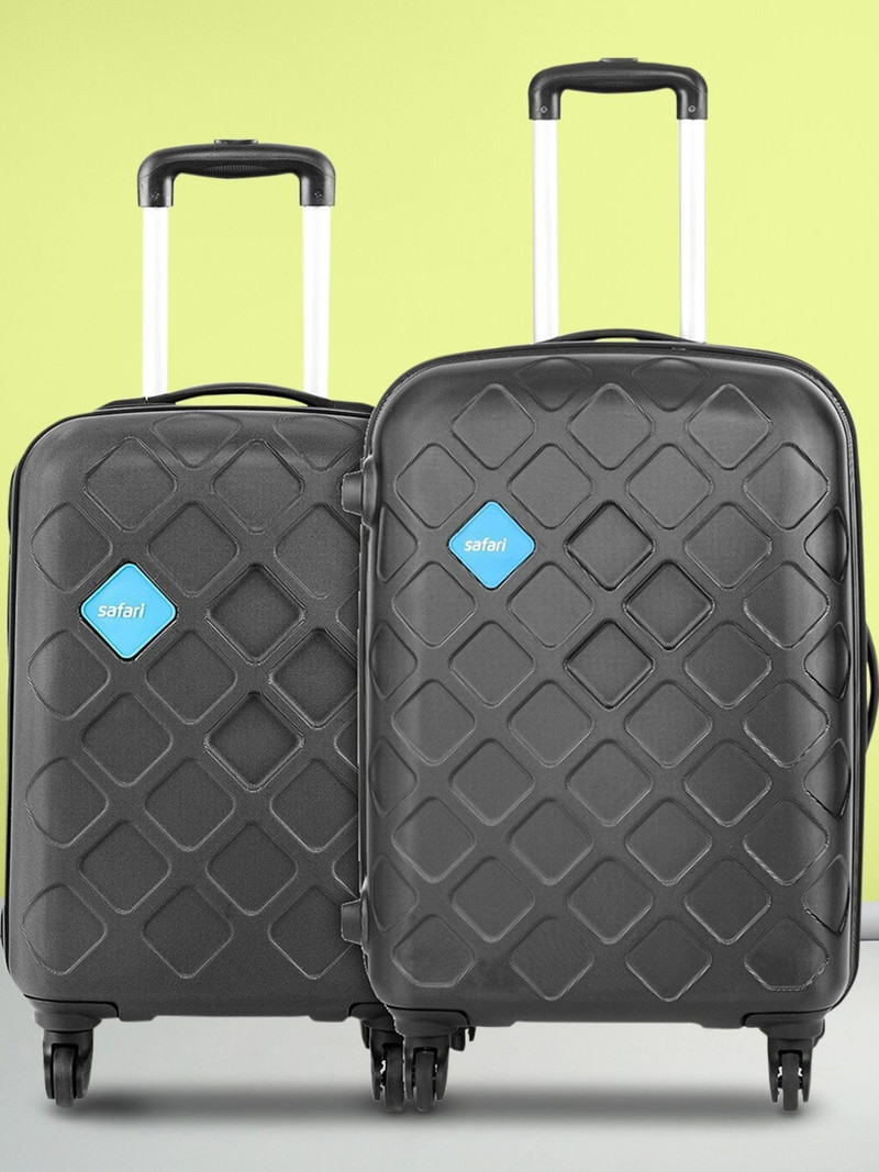 Safari SAFARI Hard Body Set of 2 Luggage 4 Wheels - MOSAIC Set of 2 (Small 55cm | Medium 66cm) 4W - Black