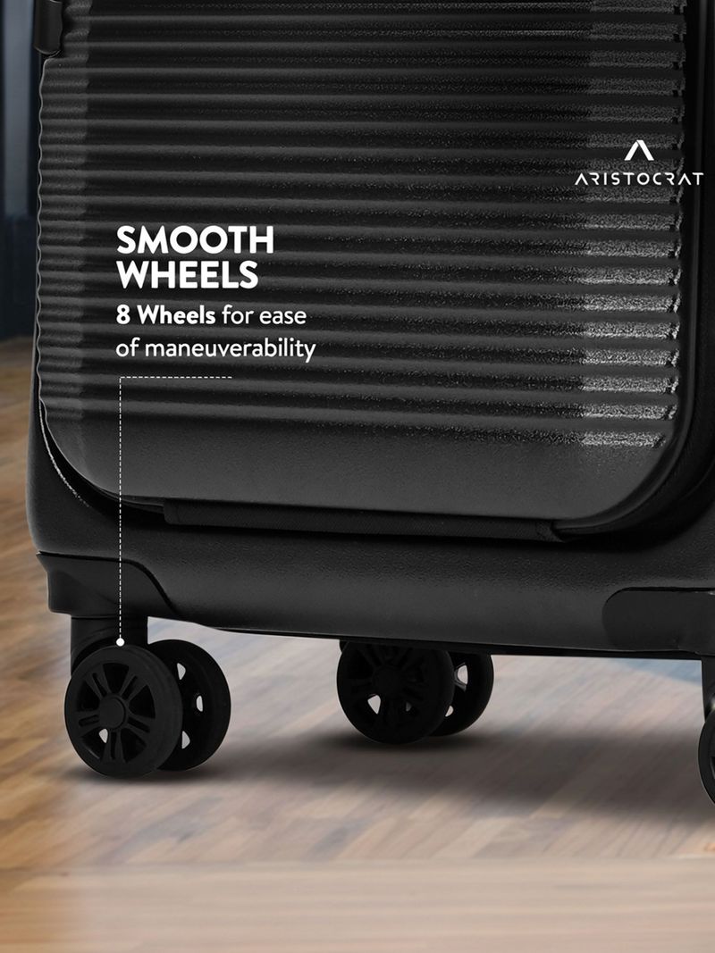 ARISTOCRAT Small Cabin Suitcase 8 Wheels Grey - Image 6