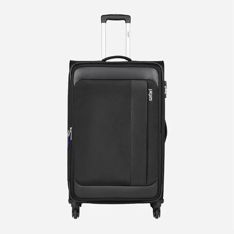 Safari SAFARI Small Cabin Suitcase (59 cm) 4 Wheels - Slant Anti Theft Soft Luggage TSA Lock and Organized Interior with Wet Pouch - Black
