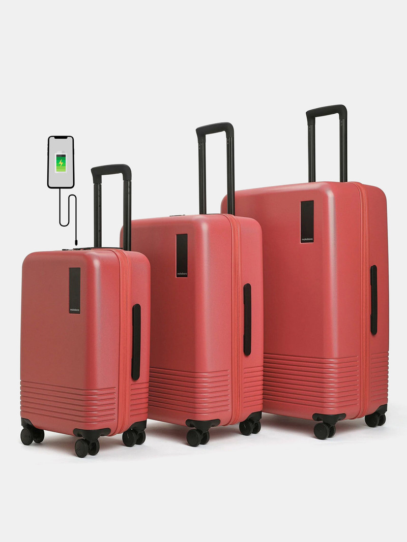 Mokobara Mokobara Hard Body Set of 3 Luggage 8 Wheels - The Set of 3 Luggage (Small 57.8cm | Medium 68.5 | Large 79cm ) - Red