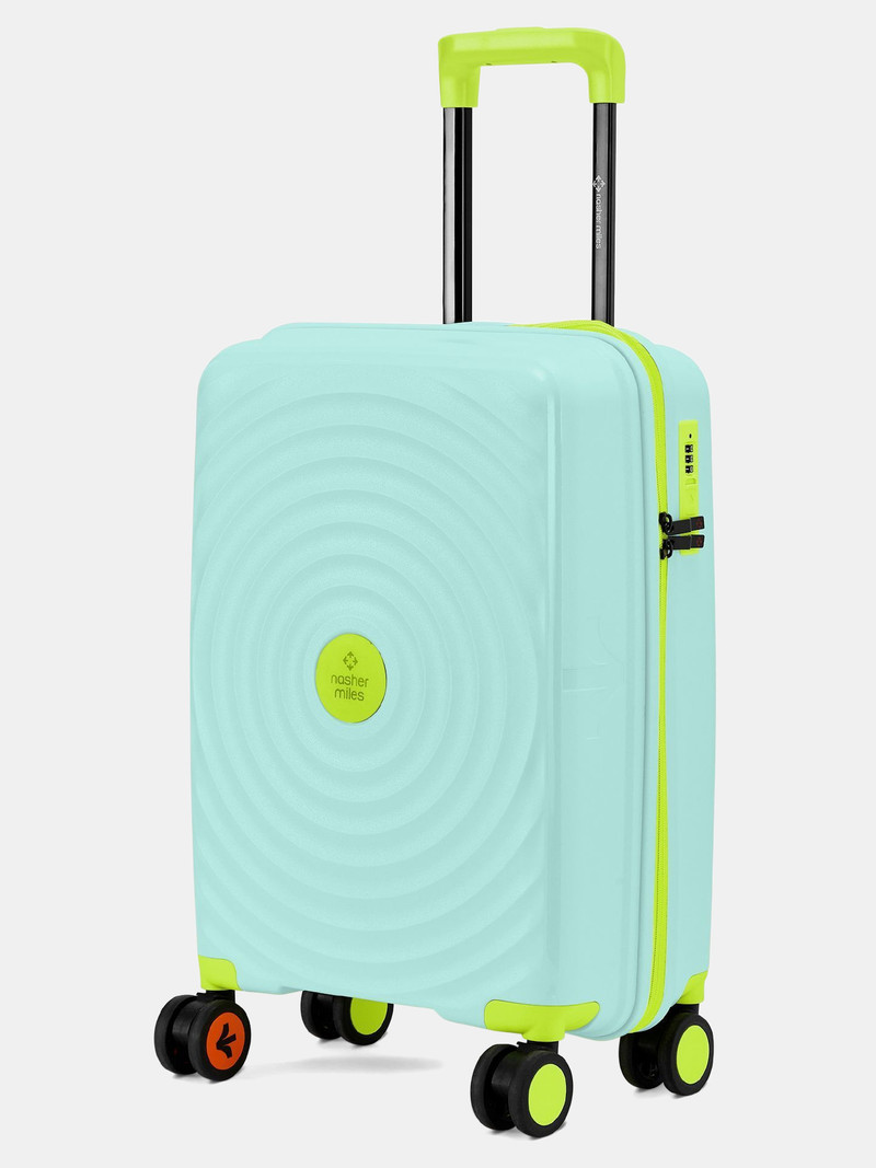 Nasher Miles NASHER MILES Small Cabin Suitcase (55 cm) 8 Wheels - Goa Polypropylene Hard-Sided 20 inch Spinner Trolley Bag for Travel & Business - Green