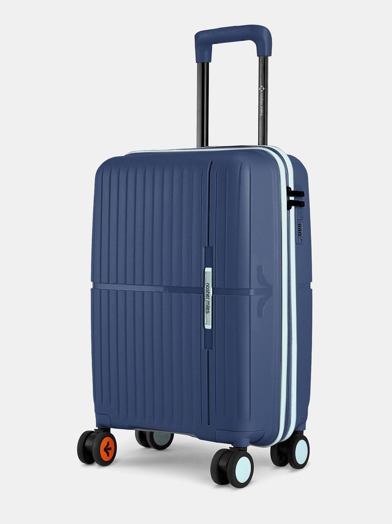 Nasher Miles NASHER MILES Small Cabin Suitcase (55 cm) 8 Wheels - Springfield Hard-Sided Polypropylene Cabin Luggage 20inch Trolley Bag for Travel - Blue, Multicolor