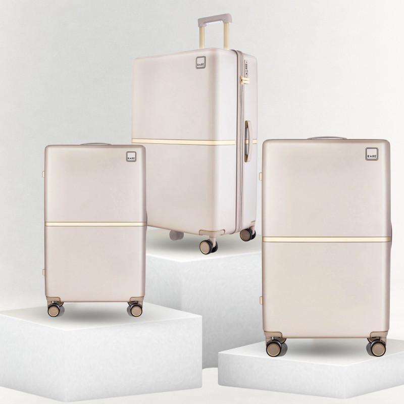 Rare Rabbit Rare Rabbit Hard Body Set of 3 Luggage 8 Wheels - Tony - Beige