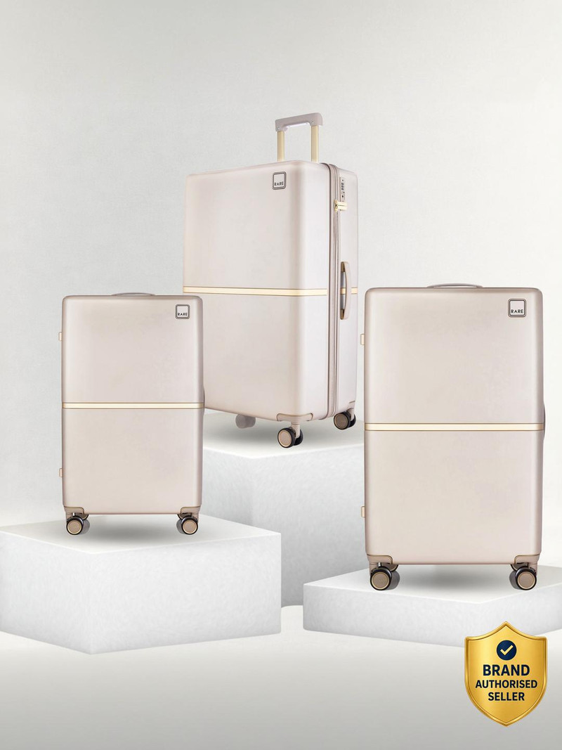 Rare Rabbit RARE RABBIT Tony Trolley – Hard Shell Polycarbonate Luggage — beige / Cabin+Medium+Large