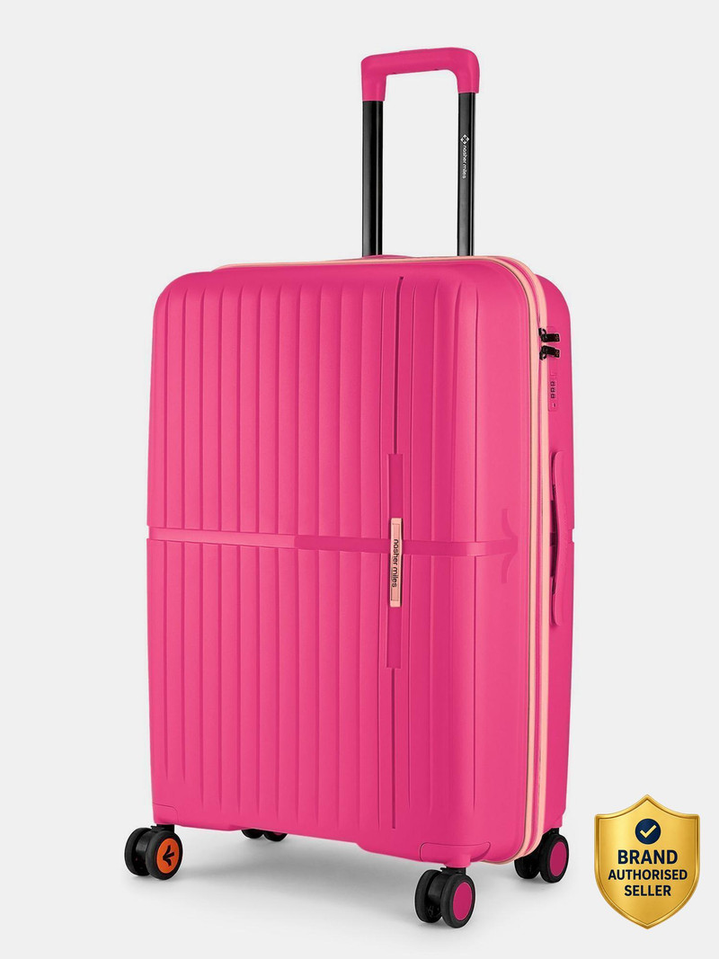 Nasher Miles NASHER MILES Large Check-in Suitcase (75 cm) 8 Wheels - Hard-Sided Polypropylene Check-in Luggage Pink 75cm Trolley Bag