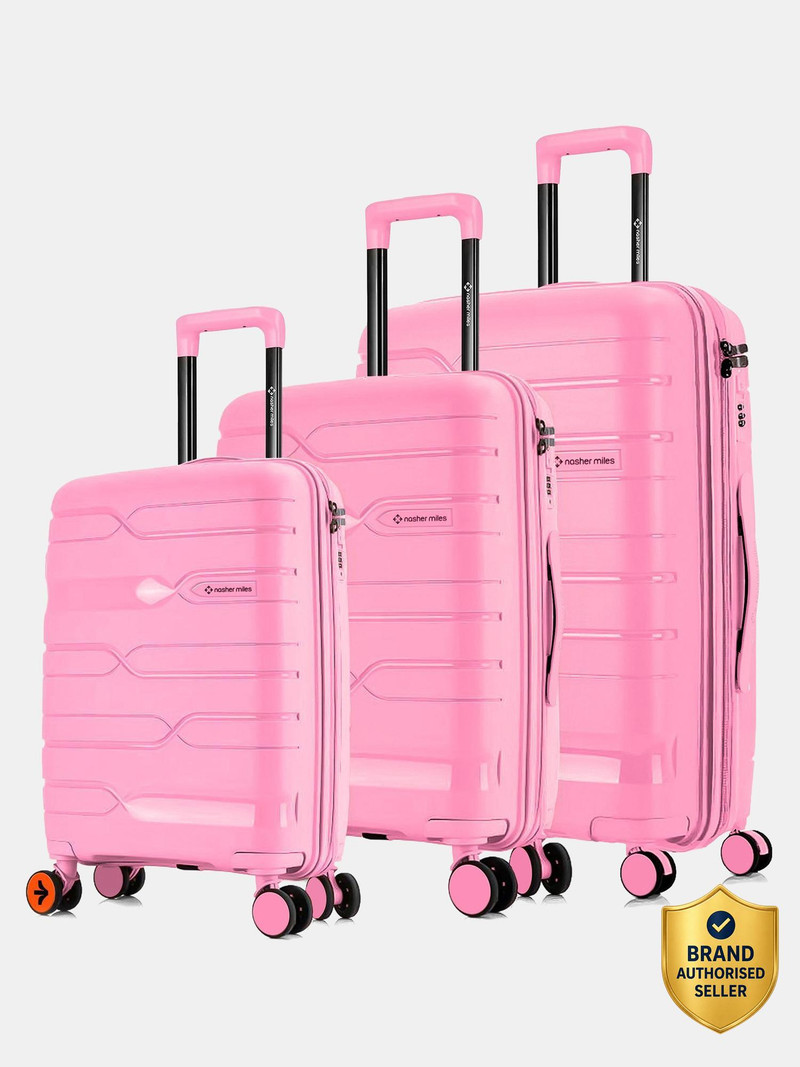 Nasher Miles NASHER MILES Paris Polypropylene Hard-Sided Trolley Bags 55, 65 & 75 cm for Travel & Business Cabin & Check-in Set 8 Wheels - 28 inch