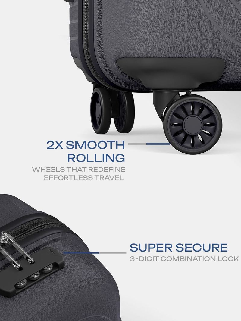SAFARI Eclipse Neo 55 Black 8 Wheels Suitcase - Image 4