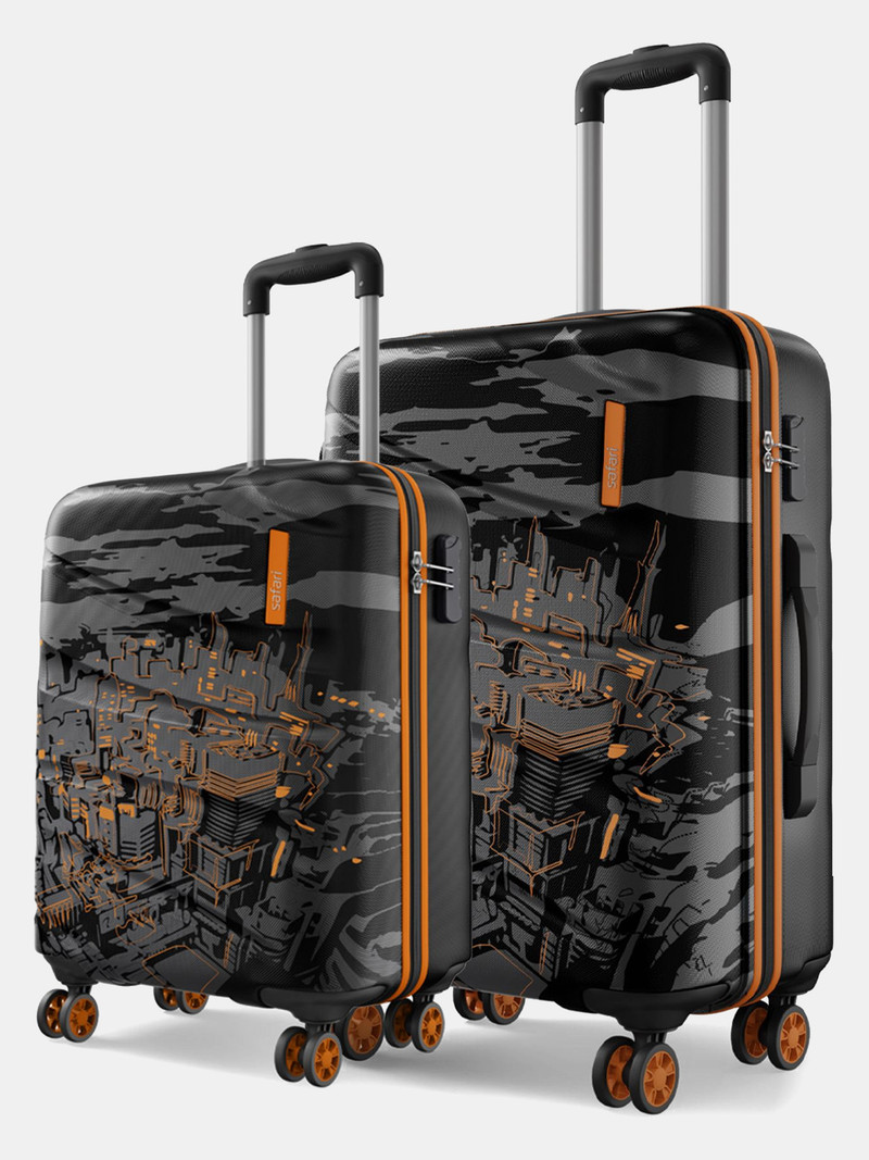 Safari SAFARI Hard Body Set of 2 Luggage 8 Wheels - ARKHAM - Black