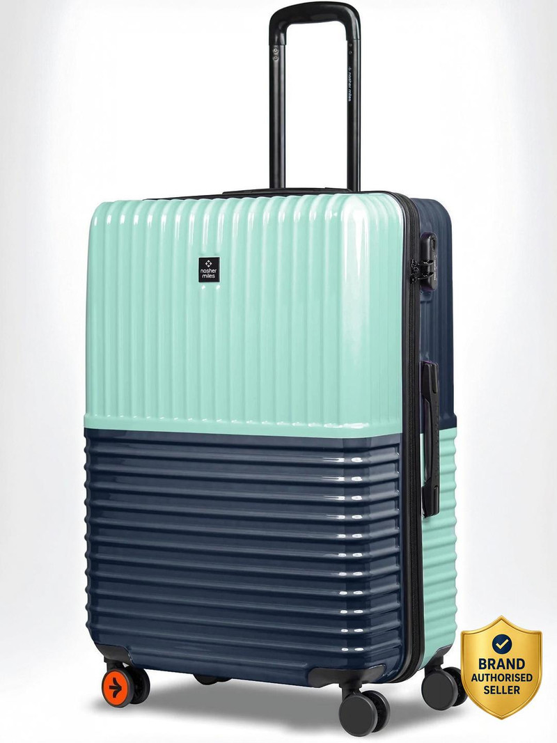 Nasher Miles NASHER MILES Large Check-in Suitcase (75 cm) 8 Wheels - Istanbul Hard-sided Polycarbonate Check-In Luggage Teal and Dark Blue 28 inch |75cm Trolley bag