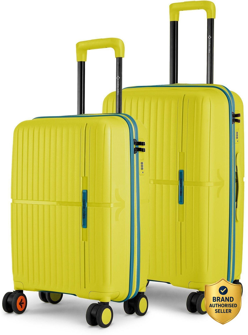 Nasher Miles NASHER MILES Springfield HardSide Polypropylene Luggage Set of 2 Green Trolley Bag(55&65cm) Cabin & Check-in Set 8 Wheels - 24 inch