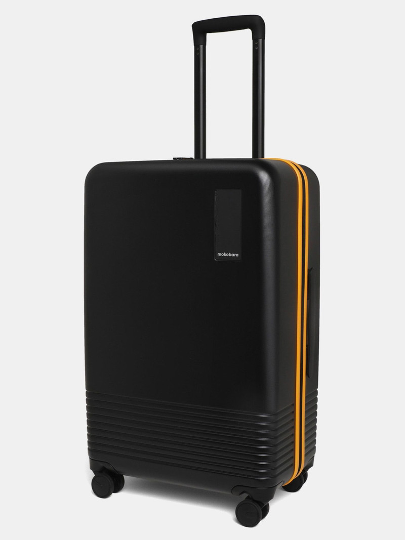 Mokobara Mokobara Medium Check-in Suitcase (68.5 cm) 8 Wheels - The Check-in Medium Luggage Polycarbonate Hardsided Suitcase Trolley - Black, Yellow