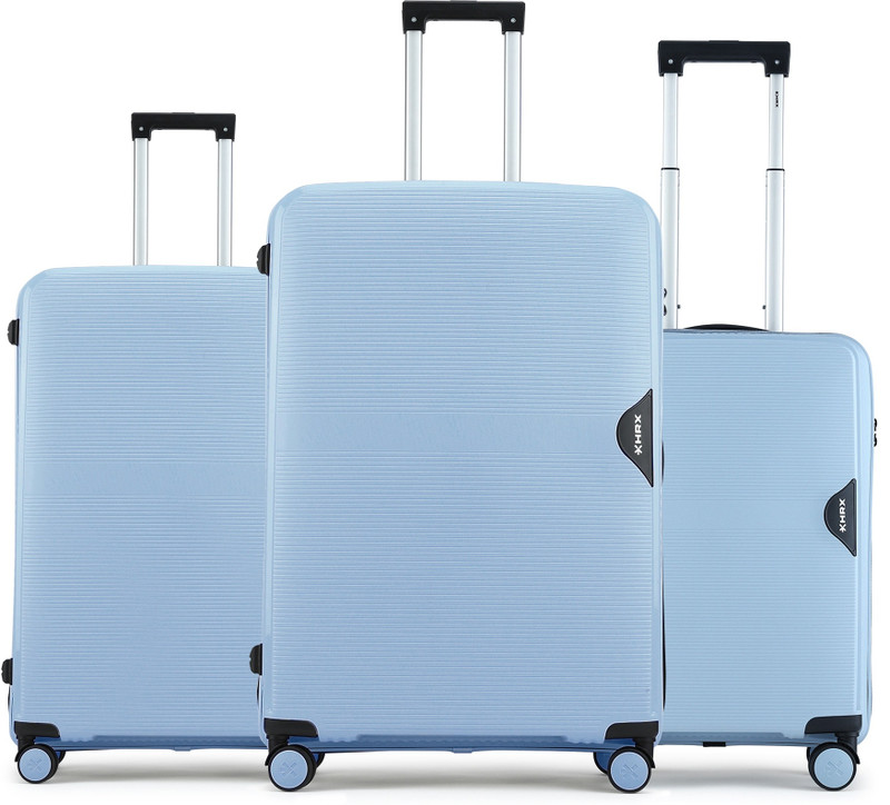 HRX HRX Hard Body Set of 3 Luggage 8 Wheels - Parabola (PP) Trolley-3Pc Set-Light Blue