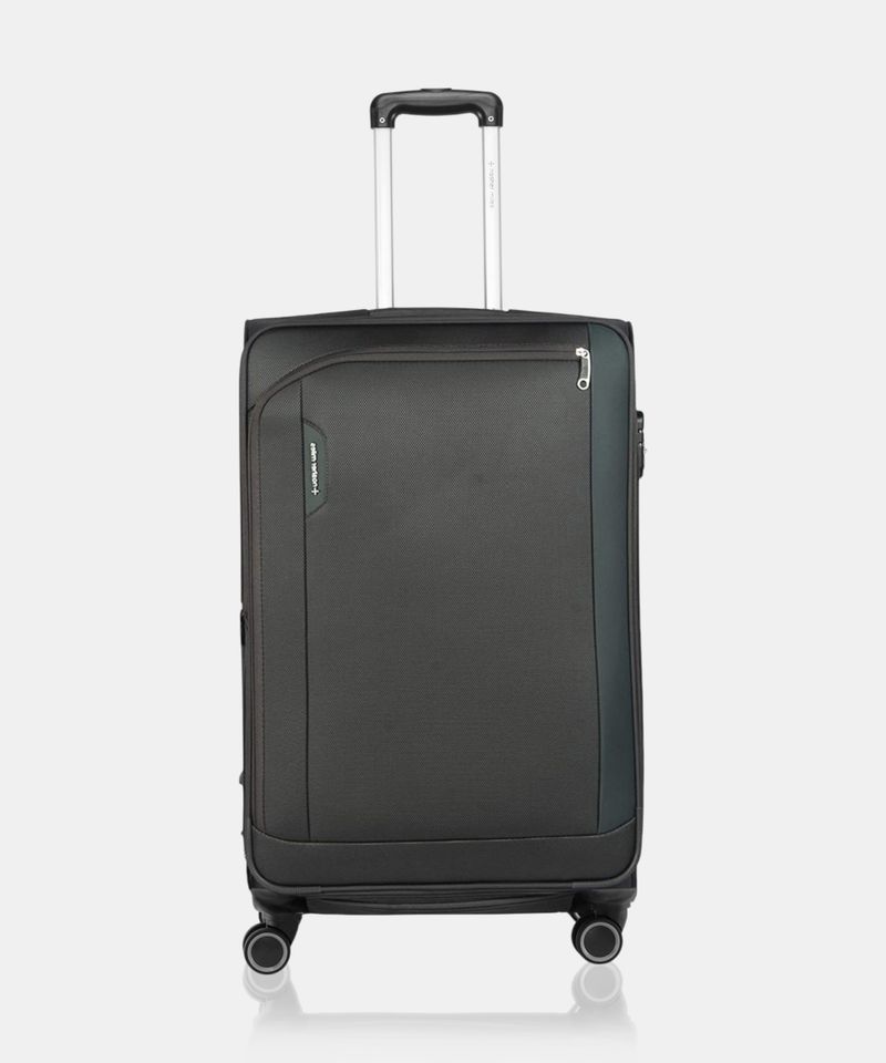 Nasher Miles NASHER MILES Large Check-in Suitcase (75 cm) 4 Wheels - Dallas Expander Soft-Sided Polyester Check-in Luggage Grey 28 inch |75cm Trolley Bag - Grey