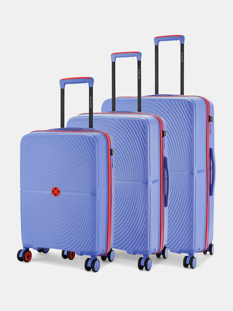 Nasher Miles NASHER MILES Hard Body Set of 3 Luggage 8 Wheels - Bali Polypropylene 55 65 & 75 cm Small Medium Large Lightweight Trolley Bags - Multicolor
